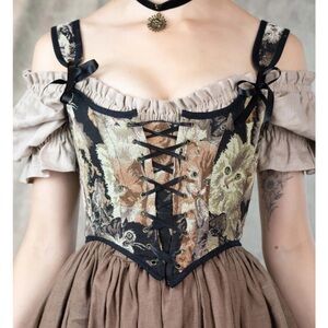 Vintage Style Lace-Up Corset Top